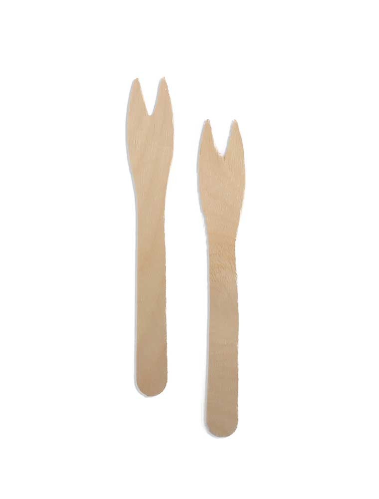 4 Pulgadas 300 Piezas Mini Tenedores de Madera Tenedores de Bambú Madera Sporks Pequeños Desechables Tenedores de Aperitivo a Granel Cubiertos de Bambú Mini Utensilios Tenedor de Pastel 
